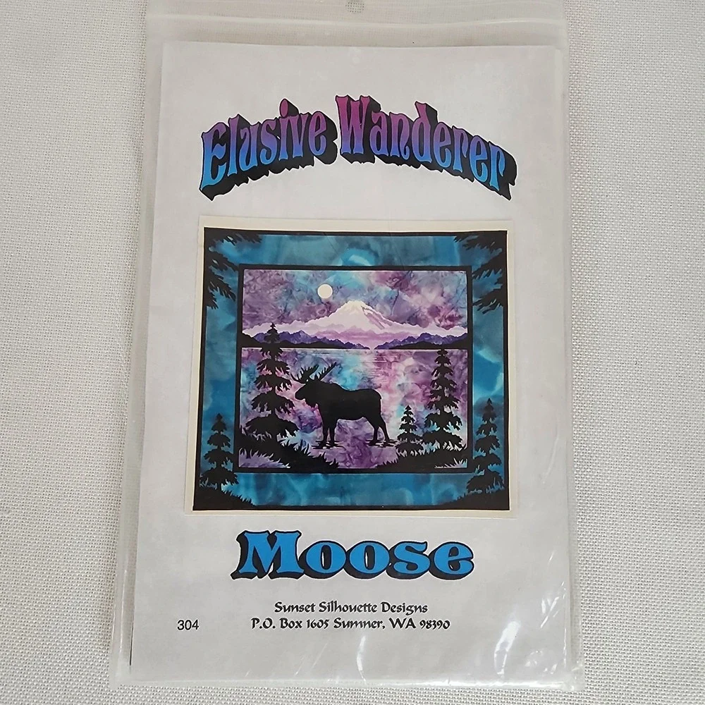 Elusive Wanderer MOOSE Sunset Silhouette Designs Wall Quilt Pattern (RF714) NEW